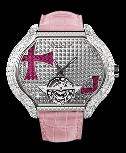 Replica DeLaCour Cross Pink Sapphire WAWG2610-0180T Watch